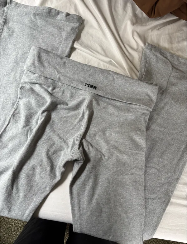Fold Over Flare PINK Victoria's Secret Leggings - Image 2