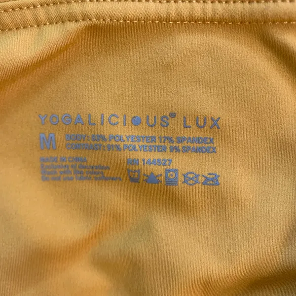 Yogalicious Lux Womens Mustard Yellow High Waisted Yoga GymShorts Size Medium - Image 5
