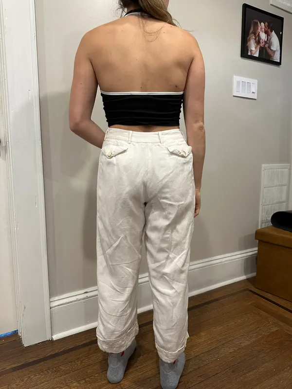 Thrifted White Trousers Size M - Image 2