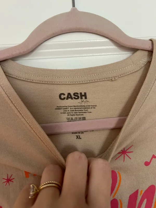 Johnny Cash Tee Tan Size XL - Image 2