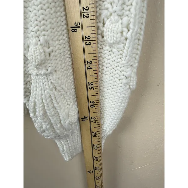 GAP Women’s Chunky Cable Pointelle Popcorn Knit Crewneck Sweater Size S Tall - Image 12