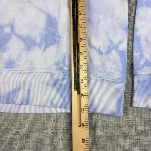 Athleta Sweatshirt Womens Small Blue Tie Dye Crewneck Raglan Fleece Pullover - Image 4