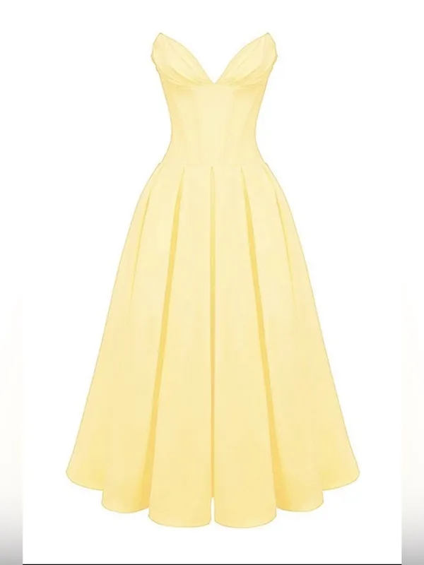 HOUSE OF CB 'Lady' Sunshine Strapless Tulle Midi Dress - Image 3