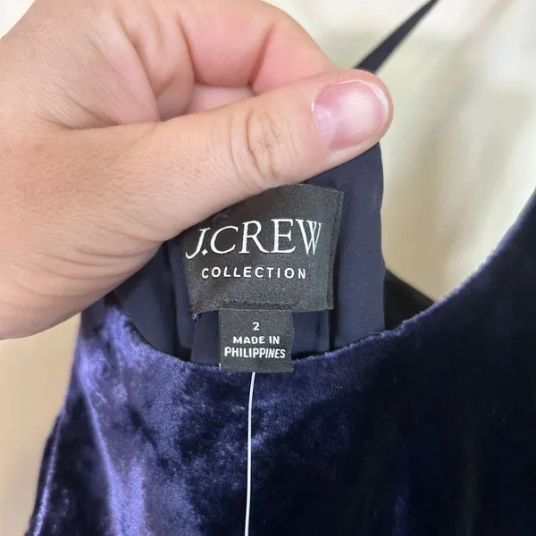 J. Crew Silk velvet‎ halter slip dress NEW NWT violet Size 2 - Image 5