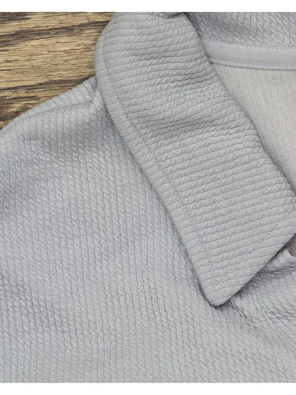 NEW Cuddl Duds Womens Regular Soft Rib Lounge Pajama Top A696245 Grey L - Image 5