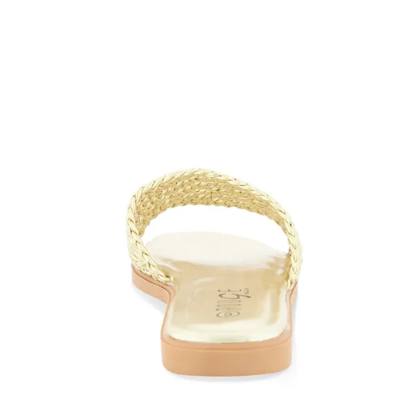 NEW - Open Toe Woven Band Flat Sandals - Gold tone, SIZE 10 - Image 3