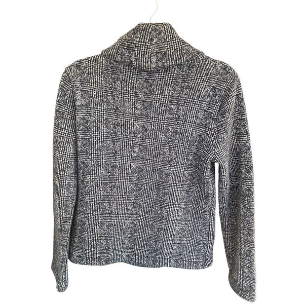 J crew navy and white plaid turtleneck size medium - Image 6