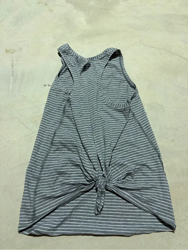 Lululemon Striped Gray & White knotted back tank top - Image 6