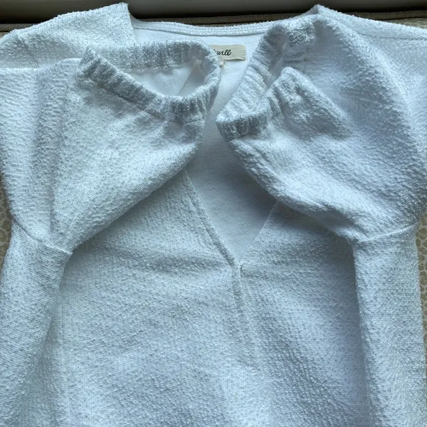 Madewell White Short Sleeve Wrap Top - Image 9