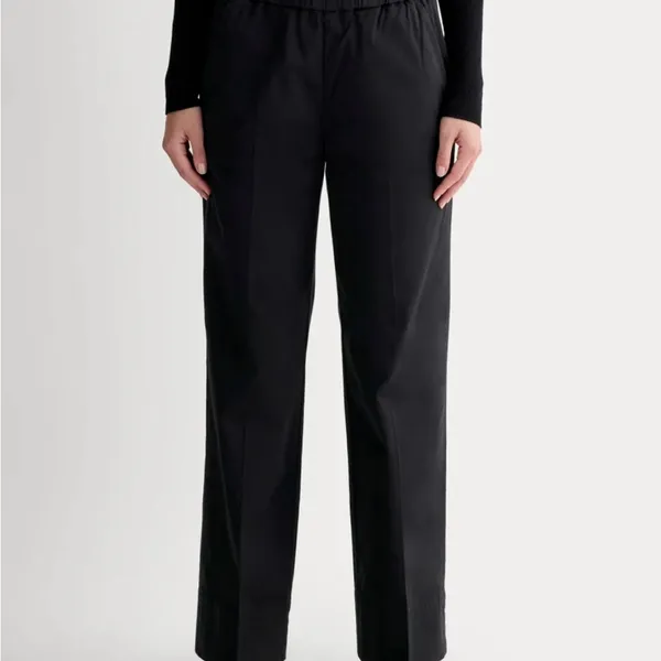 Everlane Black Wide-Leg Elastic Waist Pants Comfort 10 - Image 2