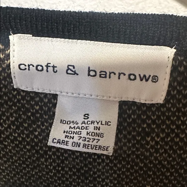 Croft and barrow women’s vest size S Plaid, houndstooth eclectic‎ grandpa - Image 3