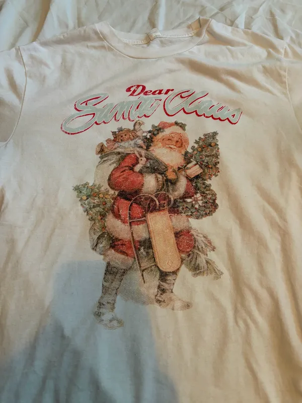 dear Santa Claus white Tshirt Size M - Image 4