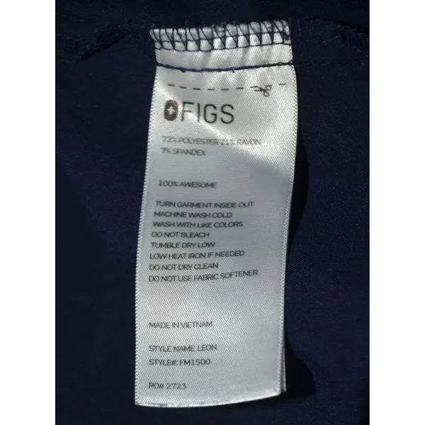 FIGS Ladies Technical Blue V-Neck Short Sleeve Scrubs Shirt Top Size XL Workwear - Image 9