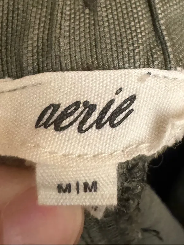 Aerie Medium Green High Rise Cotton Lyocell Jogger Relaxed Baggy Casual Fall - Image 9