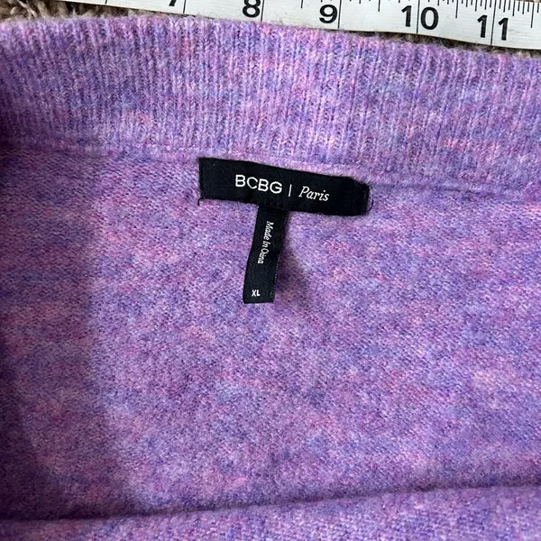BCBG Paris Lavender Frost Knee Length Sweater Skirt with Ruffle Hem Sz XL - Image 7
