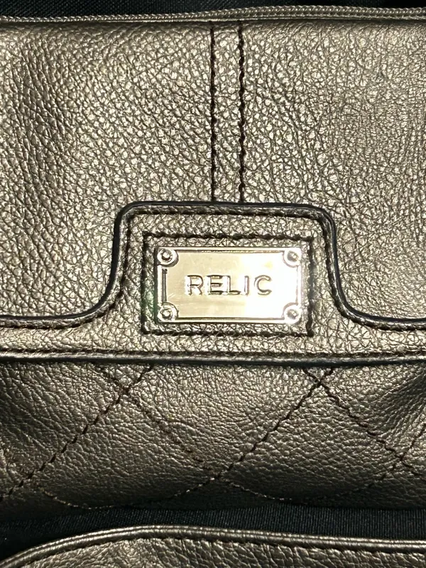 Relic Metallic Bronze & Leopard Print Pebbled Crossbody Bag Purse - Image 3