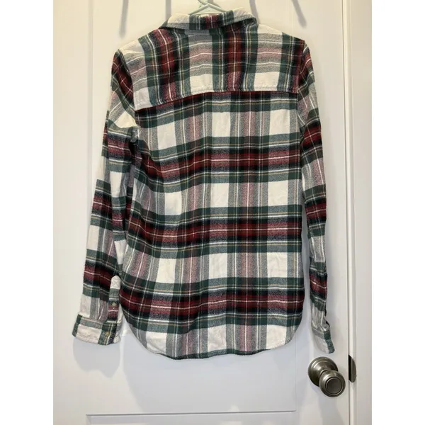 American Eagle Flannel Shirt Womens Medium M green red black Ahh Mazingly Soft - Image 5