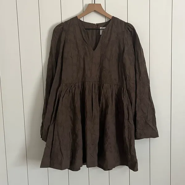 Tuckernuck Hyacinth House Brown Flare Sleeve Mini Dress - Image 5