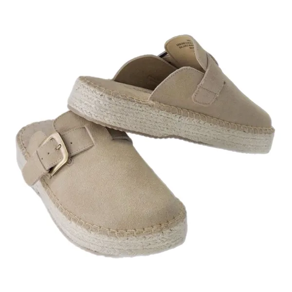 NEW Haute Hippie Aria 100% Suede Buckle Espadrille Tan Slip-On Mule Clogs US 9.5 - Image 11