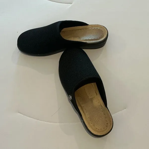 Fly Flot Black Mesh Comfort Clogs Italian Made Slip On Mules Women Size 8.5 39 - Image 3