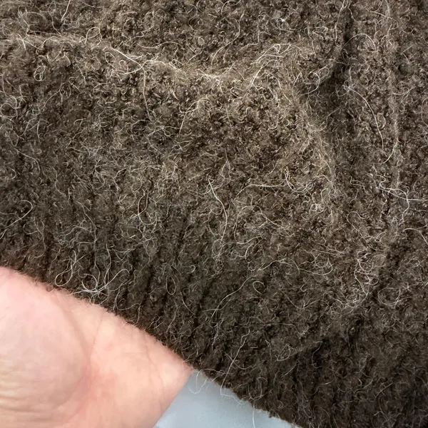 Wild Fable Womens Brown Crewneck Fuzzy Ribbed Knit Sweater Size S - Image 6