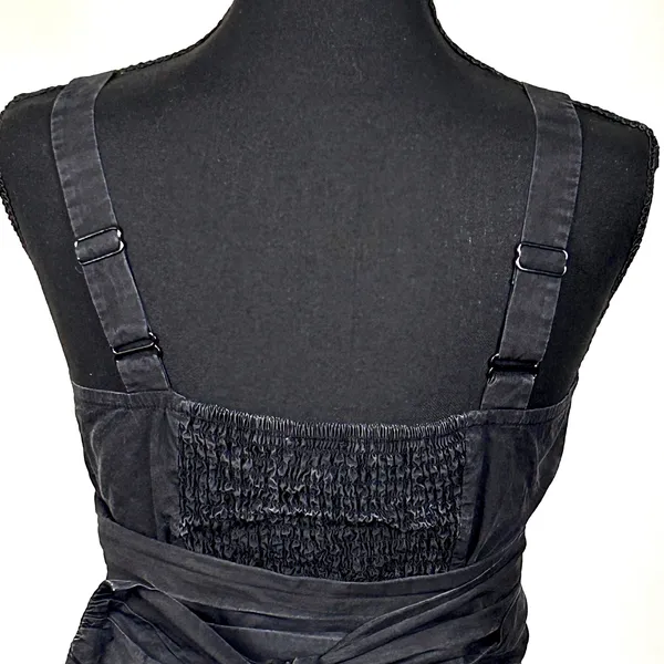 Mare Mare x Anthropologie Black Peplum Cami Top Womens XS Wrap Waist‎ Faded Y2K - Image 10
