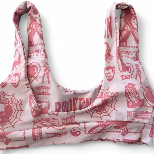 Broken Promises x PSD Pink Lust Scorpion Sports Bra Size Small 🦂 - Image 2