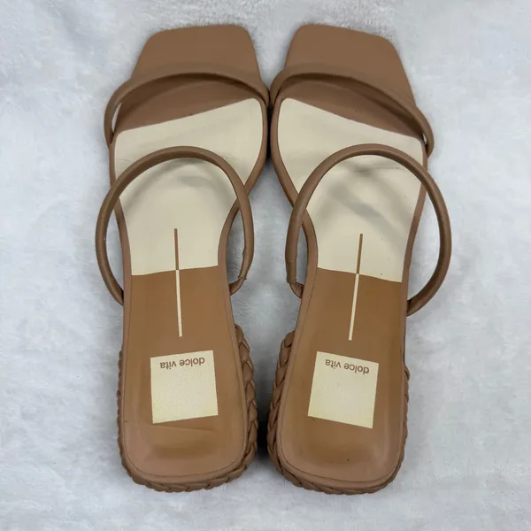 Dolce Vita Paily Cafe Tan‎ Braided Block Heel Square Toe Slide Sandals Est 11 - Image 5