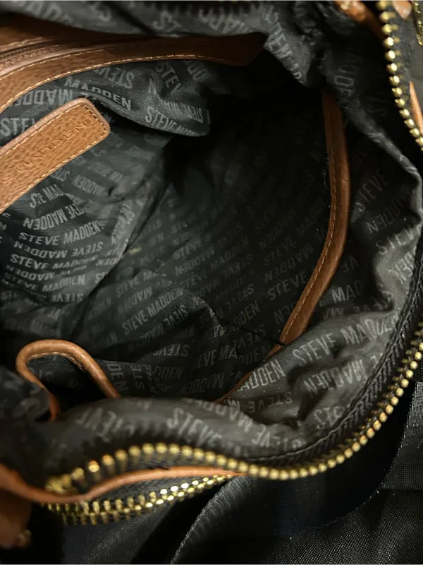 Steve Madden Tan Embossed Logo Crossbody Bag - Image 12