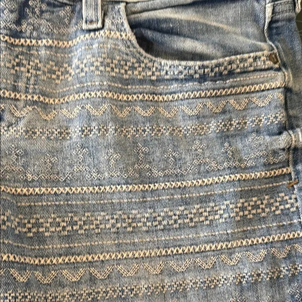 Pilcro and the Letterpress Blue Jean Shorts Classic Cutoff Style - Image 3