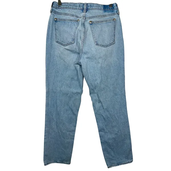 Abercrombie & Fitch Curve Love 90s Straight Mid Rise Blue Denim Jeans Size 27 4 - Image 2