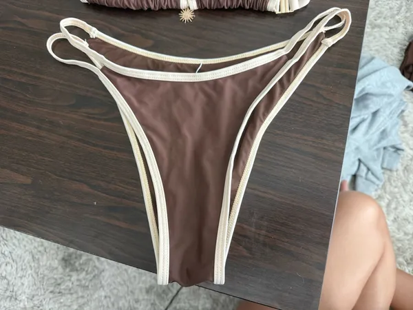 West Coast Contrast Bikini Set Brown Size M - Image 4