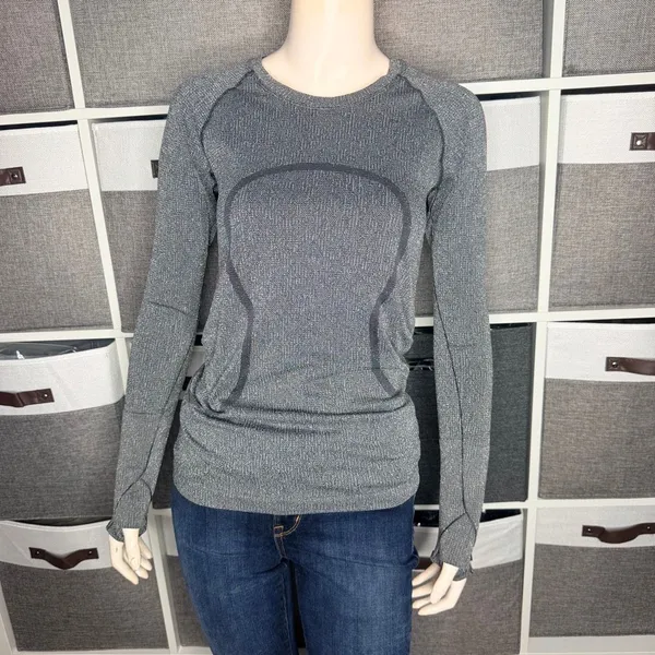 Lululemon Swiftly Tech Long Sleeve Shirt 2.0 Parallel Texture Black / White Size - Image 3