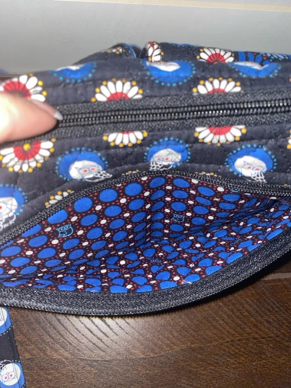 Vera Bradley Night Owl Libby Cotton Quilted Shoulder Crossbody Bag Retired Print - Image 12
