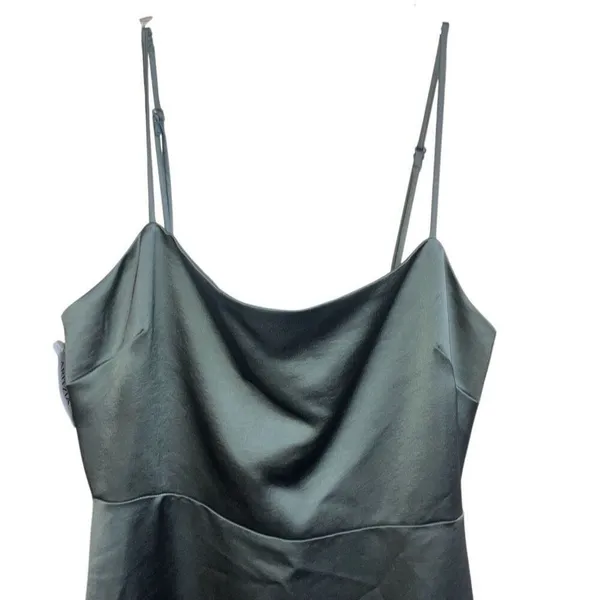 Wilfred aritzia Madelyn square neck Smokey sage green Midi dress Sz 10 Elegant - Image 5