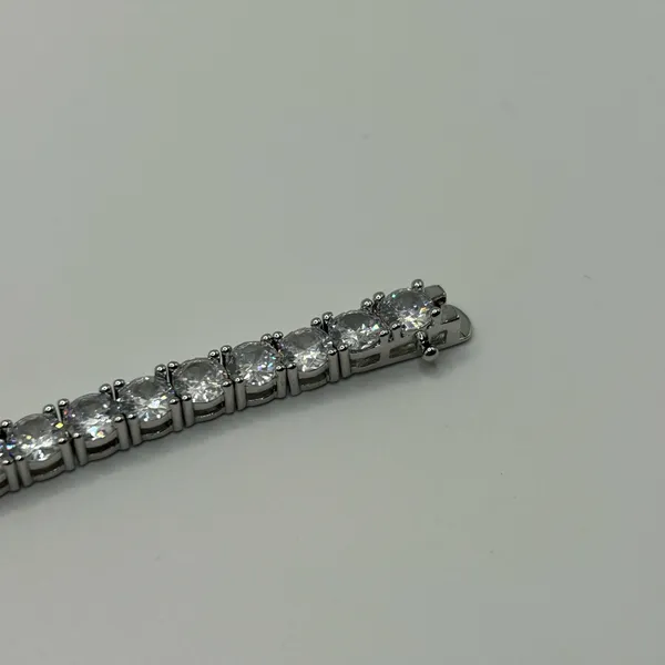 Jewelry by Lyra Moissanite Iced Out Tennis Bracelet Silver 5mm 7” Brand New VVS1 Fast Shipping - Image 5