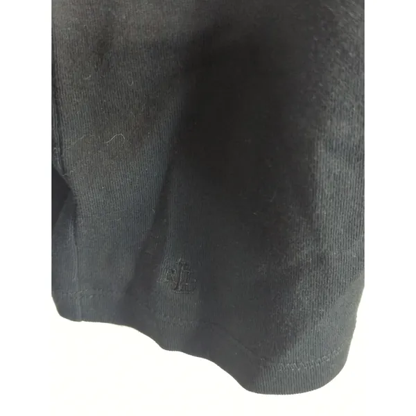 Lauren Ralph Lauren Black V-Neck Button Down Women's‎ Large Modest Preppy - Image 3