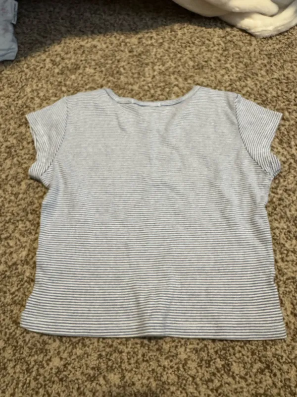 Brandy Melville Striped Cropped T-Shirt - Image 2