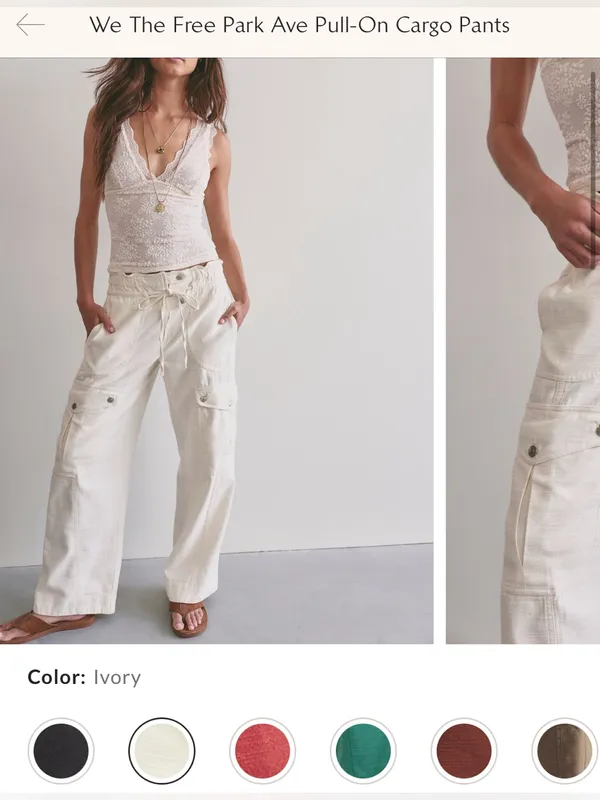 NWOT Free People We The Free Park Ave Pants - ivory - Large - Image 9