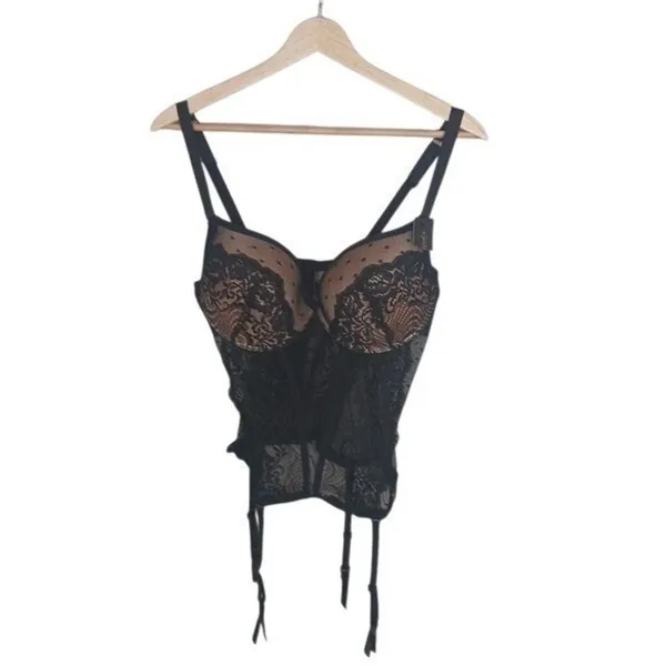 Fredericks Hollywood Arielle Lace Bustier XL Black Corset Boned Underwire NWT - Image 2