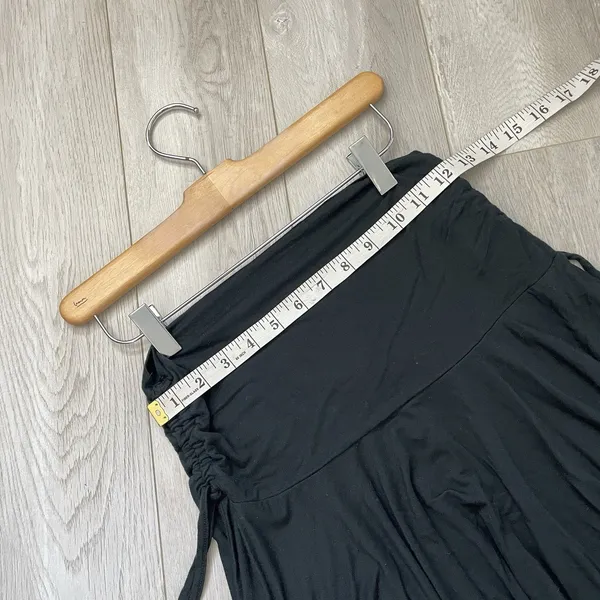 Urban Outfitters Skirt asymmetrical ruched mini womens Black (medium) whimsigoth - Image 4