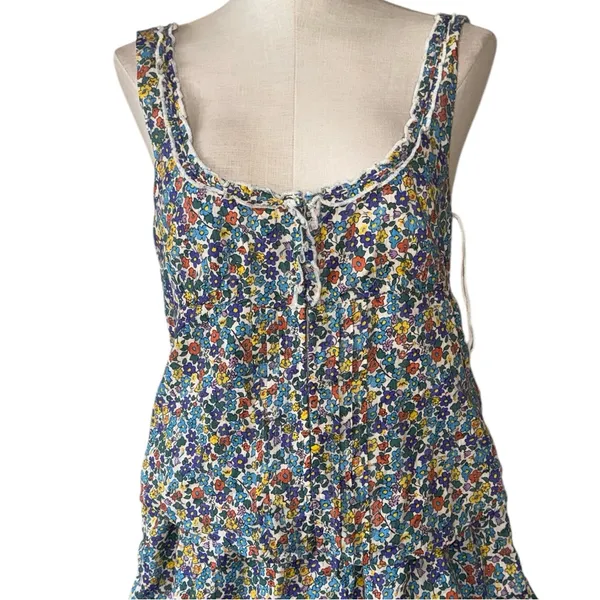 NEW $148 Free People Ellia Primary Floral Ellia Printed Smocked Ruffle Set 2pcs - Image 9