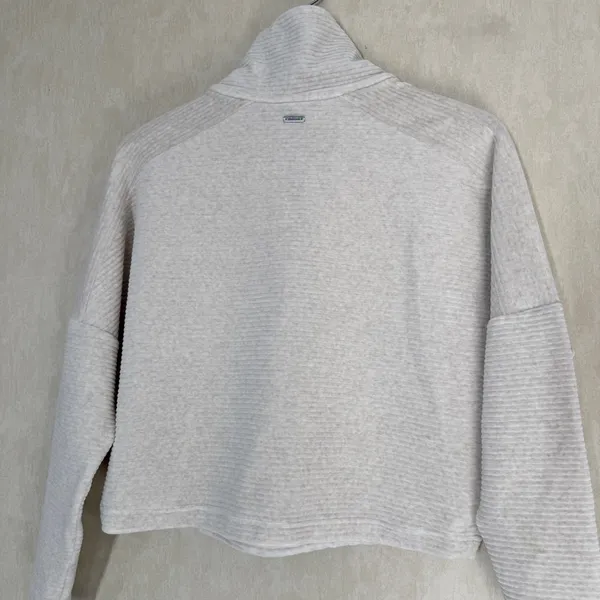 Prana Women's Organic Cotton Long Sleeve Escambia Half Zip Pullover in Cream S - Image 5