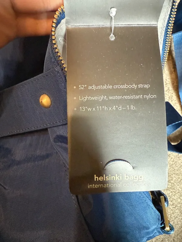 Baggallini Blue Nylon Helsinki Zipper Top Crossbody Bag - Image 8