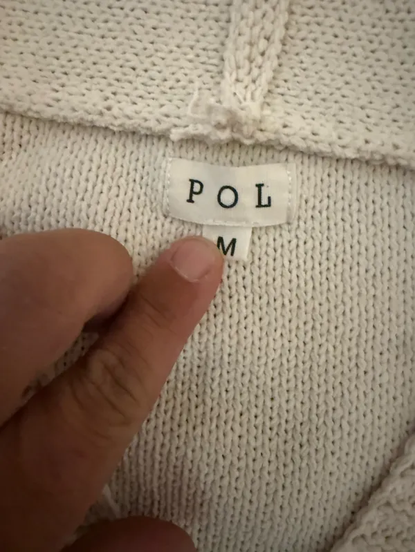 POL Chenille Colorblock Chunky Knit Hoodie Sweater - Image 3