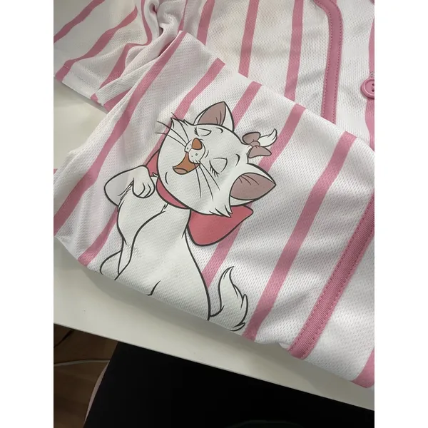 Disney The Aristocats Marie Baseball Jersey Pink White Striped Shirt Small NEW - Image 4