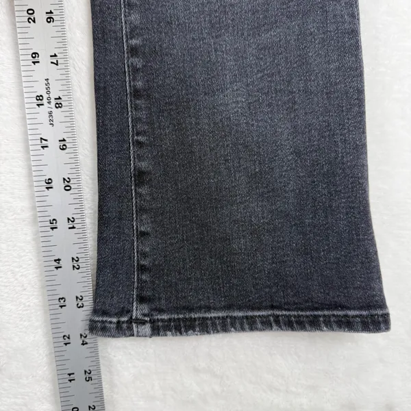 7 For All Mankind Luxe Vintage High‎ Rise Flare Jeans Black 23 Distressed Hem - Image 8
