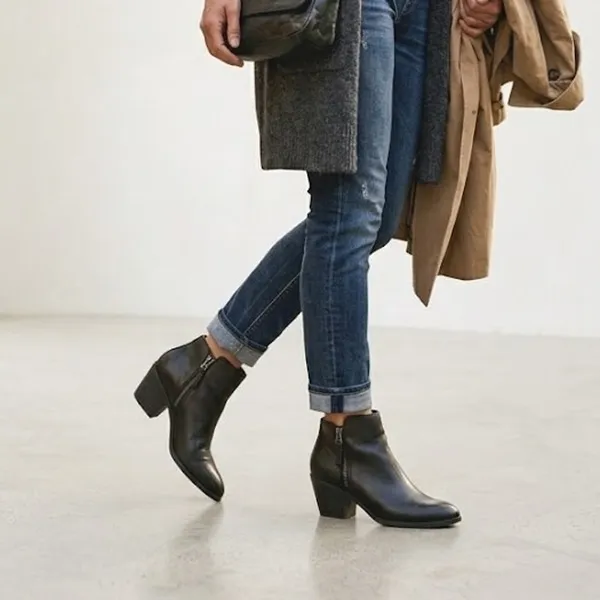 Frye Judith Black Leather Heeled Ankle Bootie Double Zip Women's Size 6 1/2 6.5 - Image 8