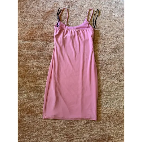 Pink Spaghetti Strap Bodycon Dress Women S Slit Slip Stretch Cocktail Party - Image 7