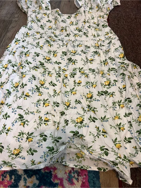Faithfull the Brand Women's Eldora Printed Mini Dress White Yellow Size small - Image 13
